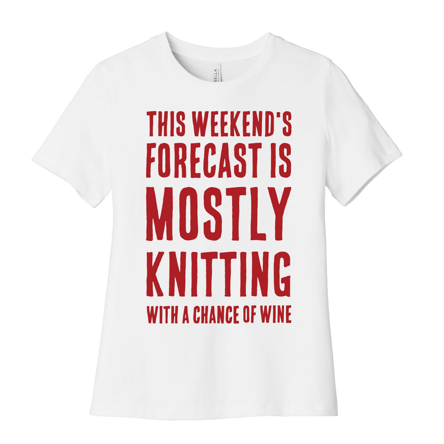 Mostly Knitting with a Chance of Wine Women's Cotton Tee