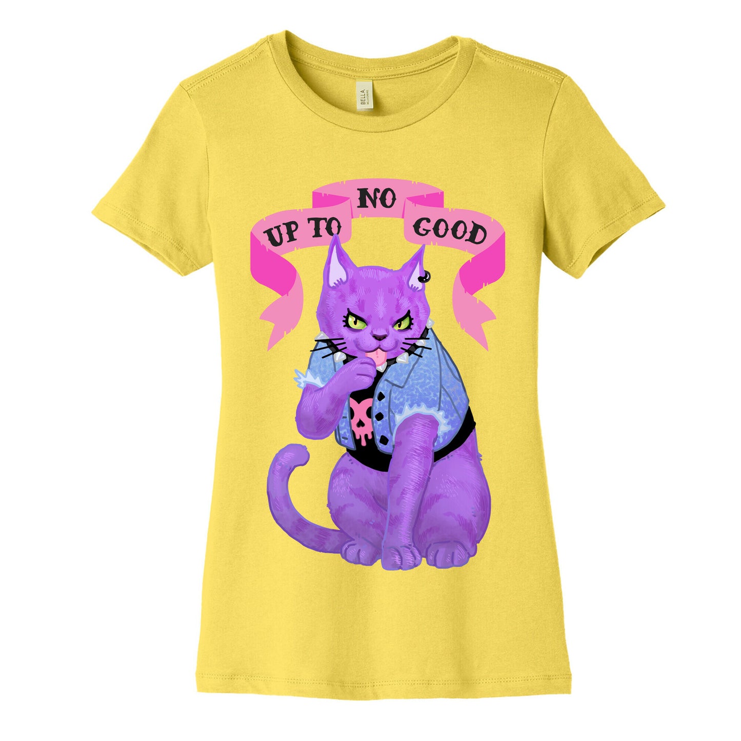 Up to No Good Pastel Goth Kitty Women's Cotton Tee