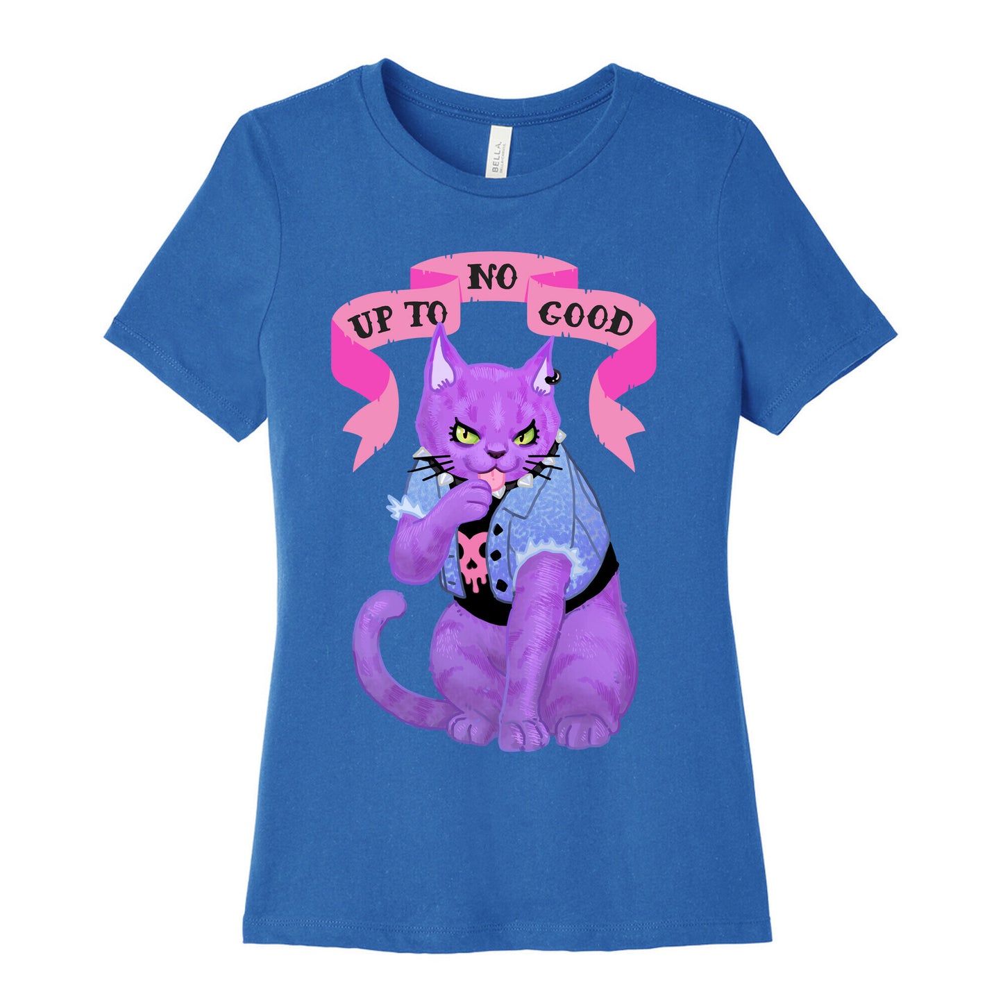 Up to No Good Pastel Goth Kitty Women's Cotton Tee