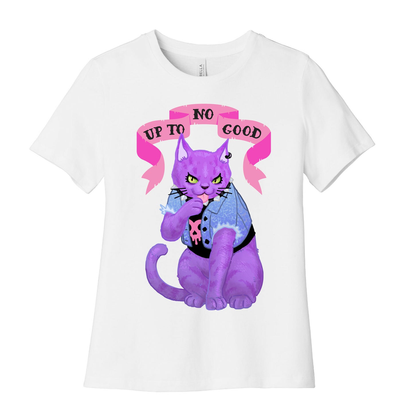 Up to No Good Pastel Goth Kitty Women's Cotton Tee