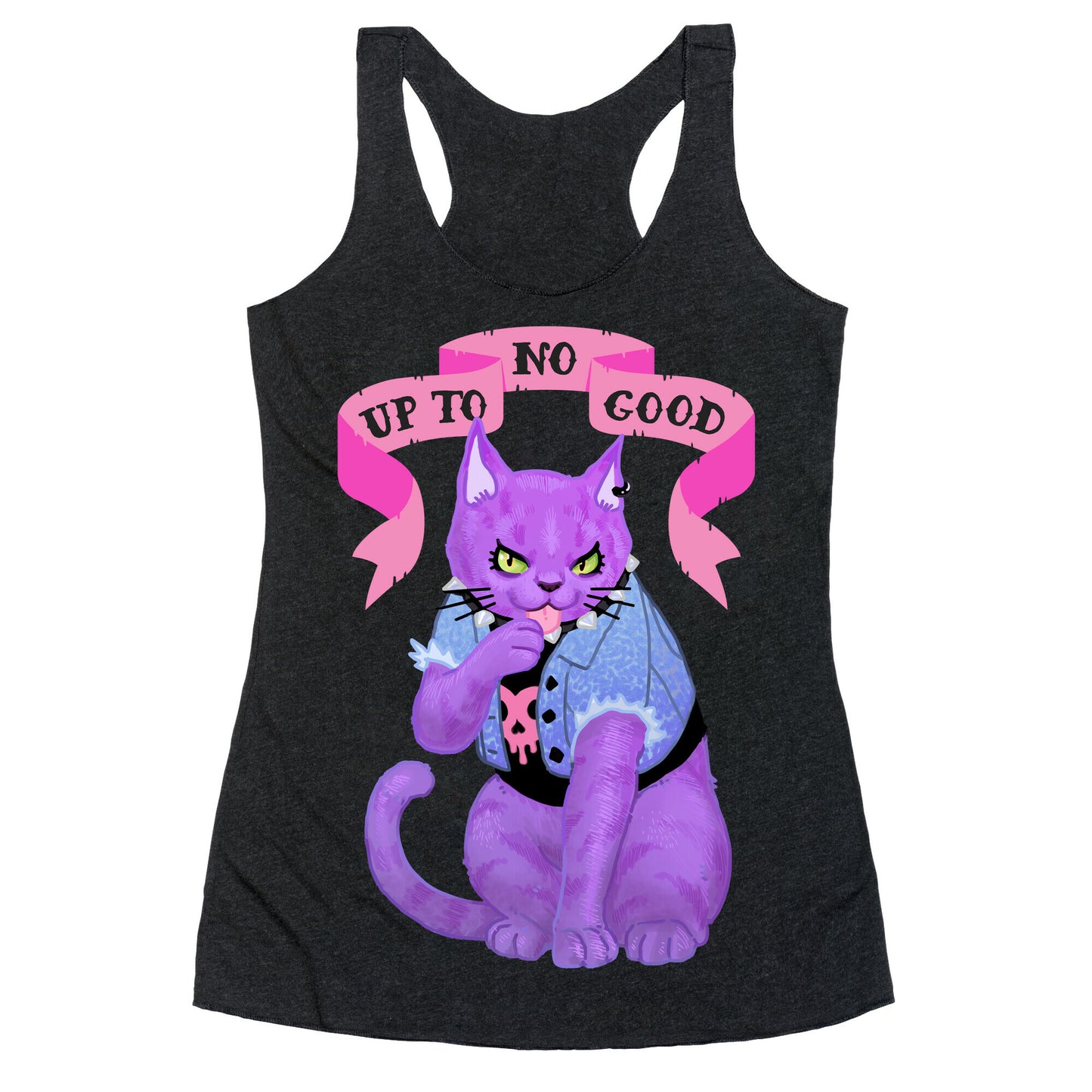 Up to No Good Pastel Goth Kitty Racerback Tank