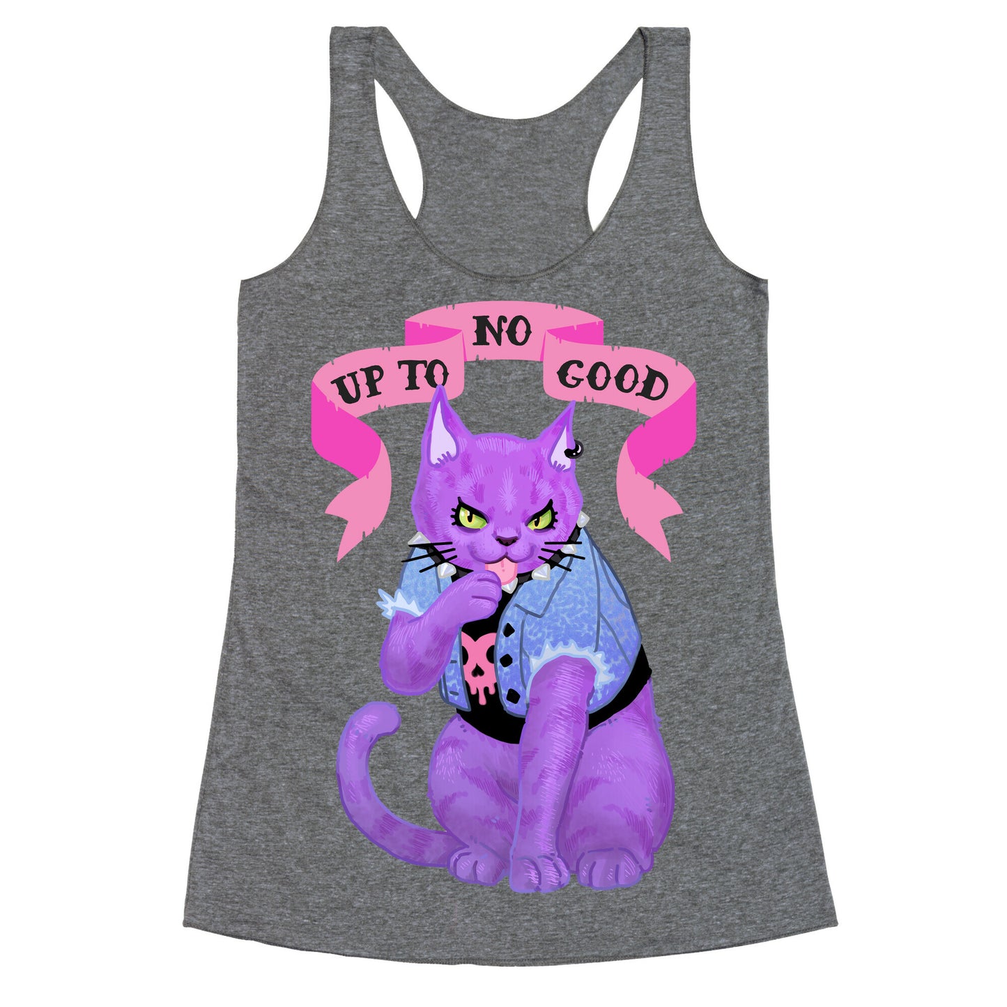 Up to No Good Pastel Goth Kitty Racerback Tank
