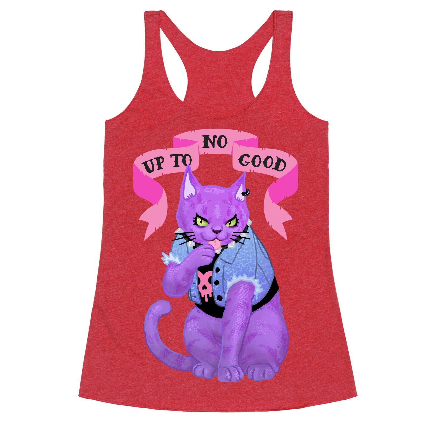 Up to No Good Pastel Goth Kitty Racerback Tank
