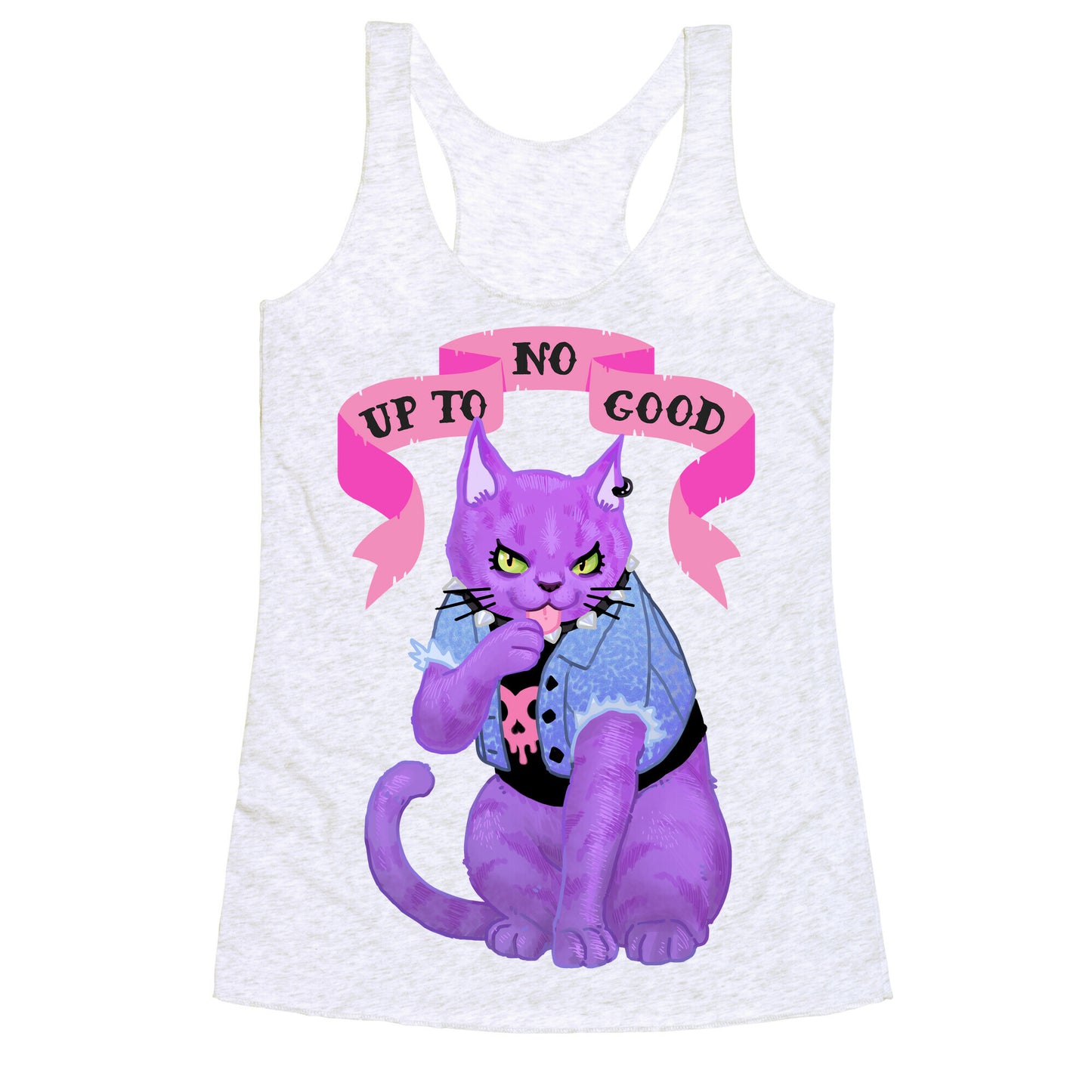 Up to No Good Pastel Goth Kitty Racerback Tank