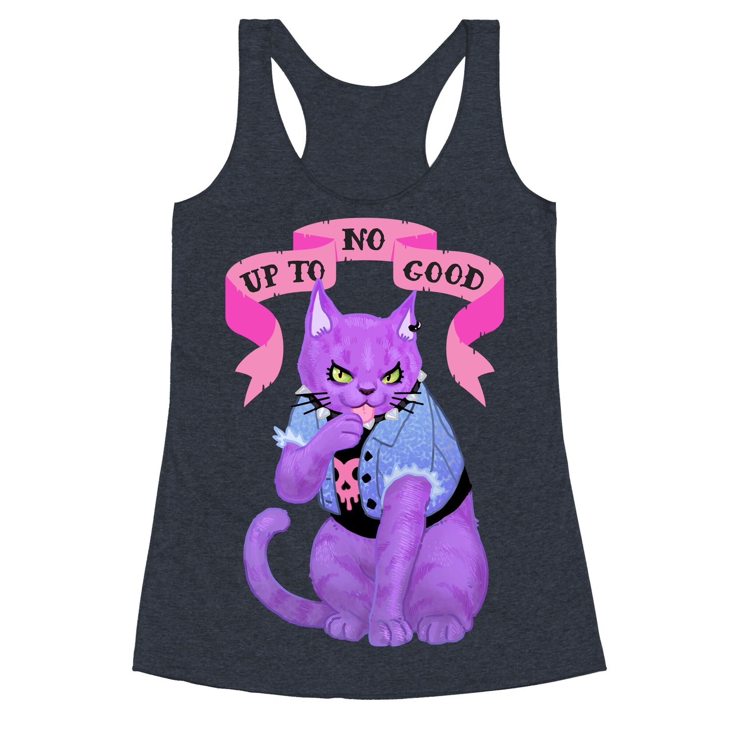 Up to No Good Pastel Goth Kitty Racerback Tank