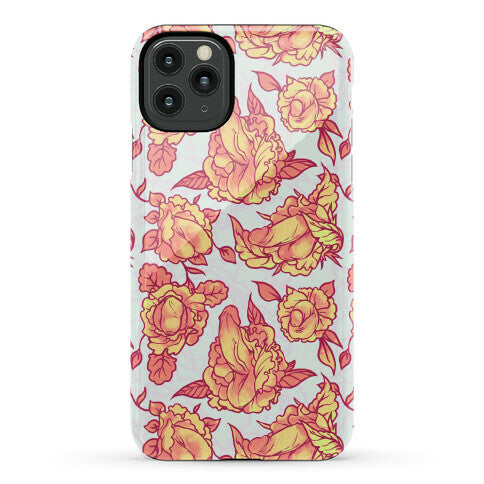 Floral Penis Pattern Orange Phone Case