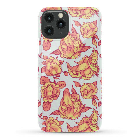 Floral Penis Pattern Orange Phone Case