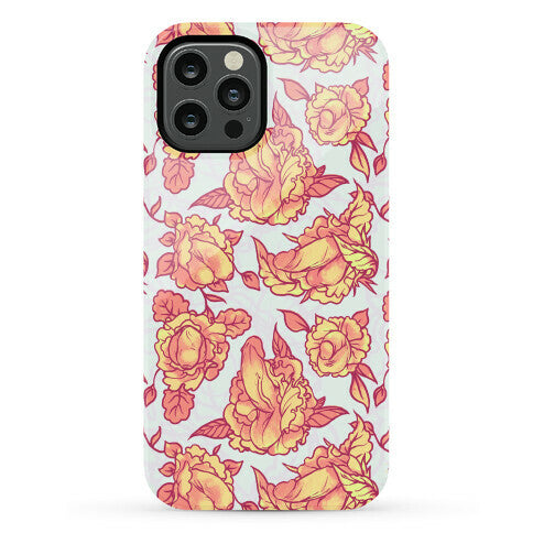 Floral Penis Pattern Orange Phone Case