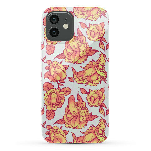 Floral Penis Pattern Orange Phone Case