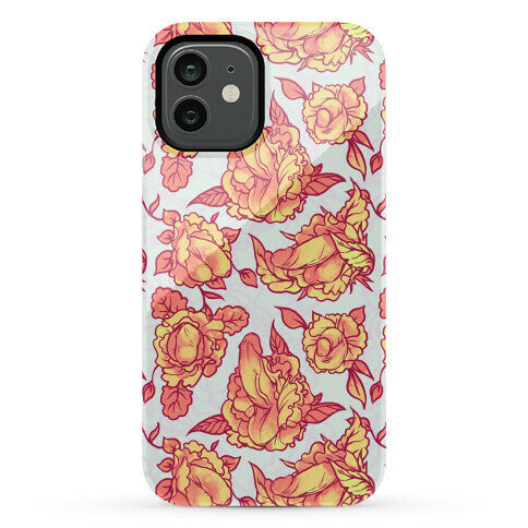 Floral Penis Pattern Orange Phone Case