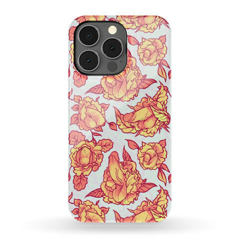 Floral Penis Pattern Orange Phone Case