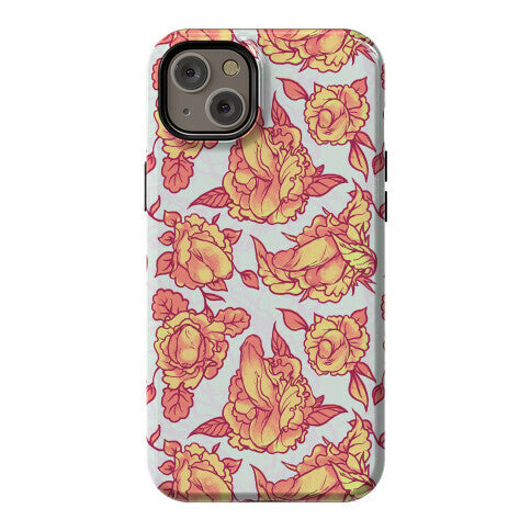 Floral Penis Pattern Orange Phone Case