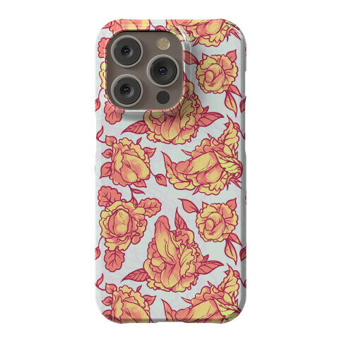 Floral Penis Pattern Orange Phone Case