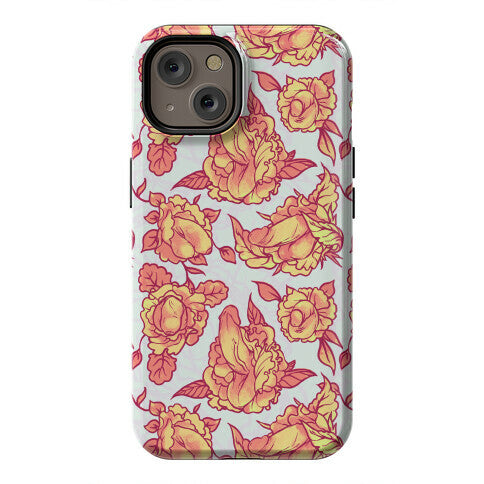 Floral Penis Pattern Orange Phone Case