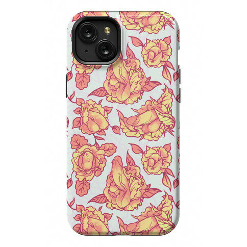 Floral Penis Pattern Orange Phone Case