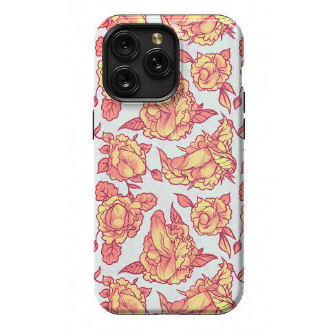 Floral Penis Pattern Orange Phone Case