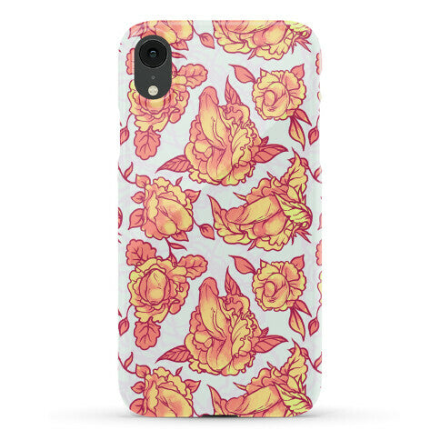 Floral Penis Pattern Orange Phone Case