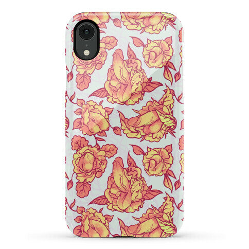 Floral Penis Pattern Orange Phone Case