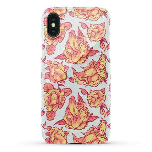 Floral Penis Pattern Orange Phone Case