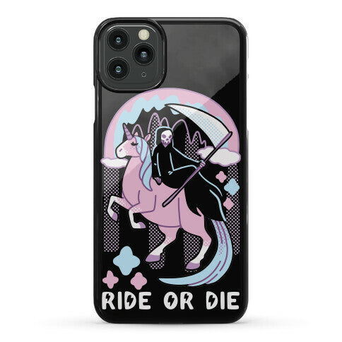 Ride or Die - Grim Reaper and Unicorn Phone Case