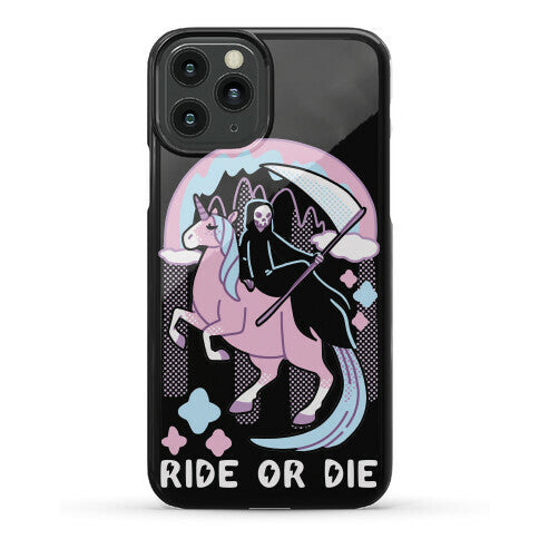 Ride or Die - Grim Reaper and Unicorn Phone Case