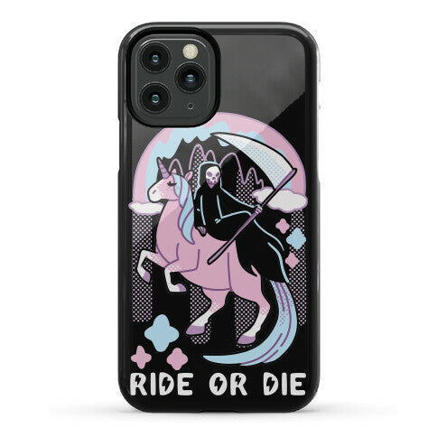 Ride or Die - Grim Reaper and Unicorn Phone Case