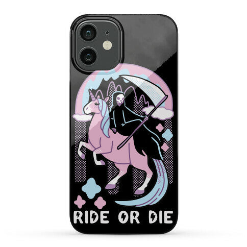 Ride or Die - Grim Reaper and Unicorn Phone Case