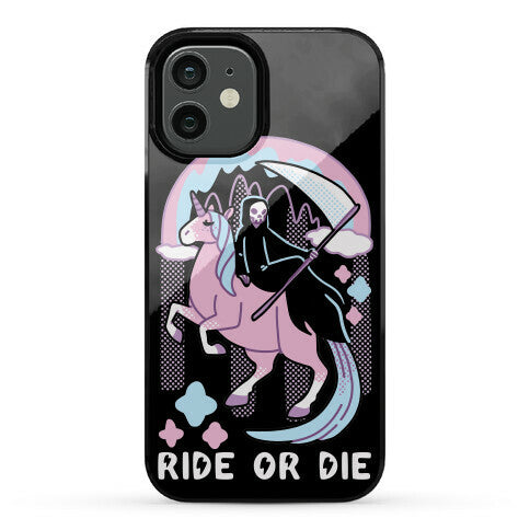 Ride or Die - Grim Reaper and Unicorn Phone Case