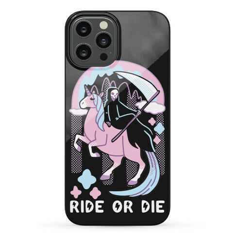 Ride or Die - Grim Reaper and Unicorn Phone Case