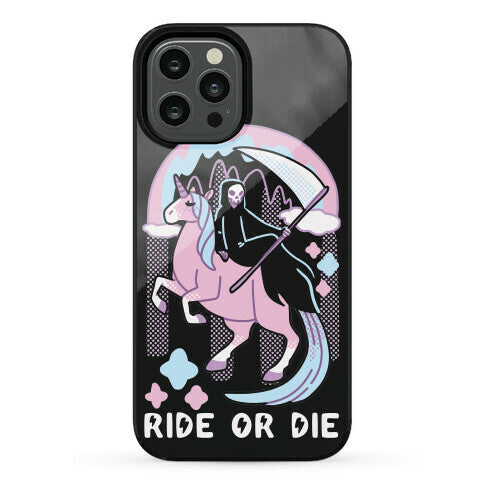 Ride or Die - Grim Reaper and Unicorn Phone Case