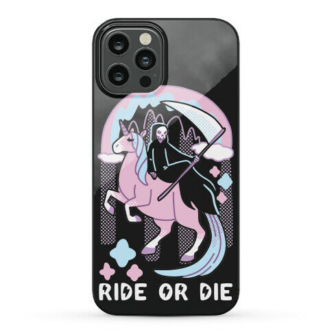 Ride or Die - Grim Reaper and Unicorn Phone Case