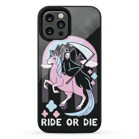 Ride or Die - Grim Reaper and Unicorn Phone Case