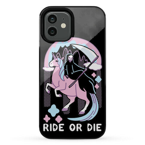 Ride or Die - Grim Reaper and Unicorn Phone Case