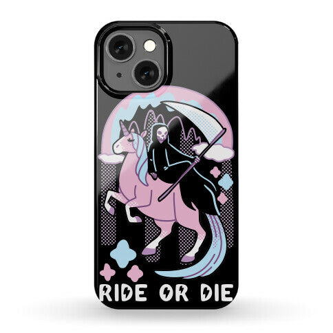 Ride or Die - Grim Reaper and Unicorn Phone Case