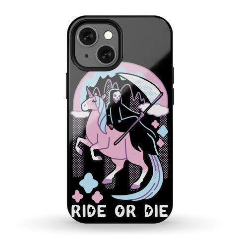 Ride or Die - Grim Reaper and Unicorn Phone Case