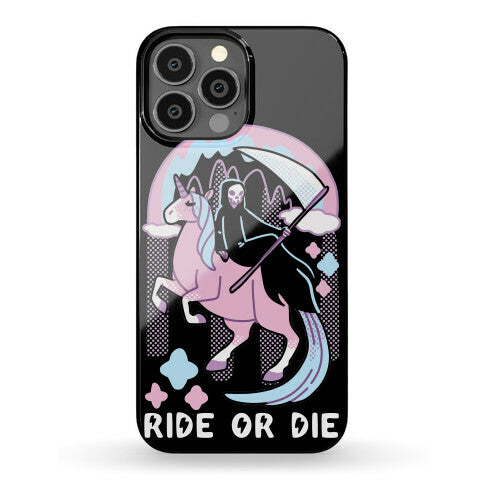 Ride or Die - Grim Reaper and Unicorn Phone Case