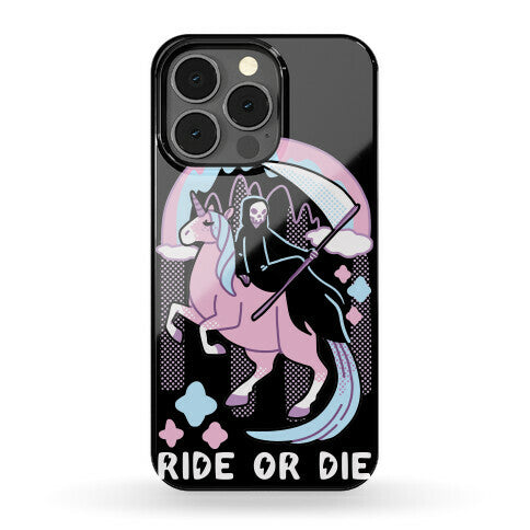 Ride or Die - Grim Reaper and Unicorn Phone Case