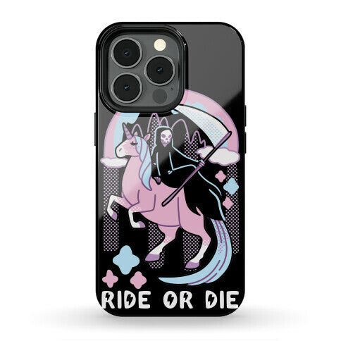 Ride or Die - Grim Reaper and Unicorn Phone Case