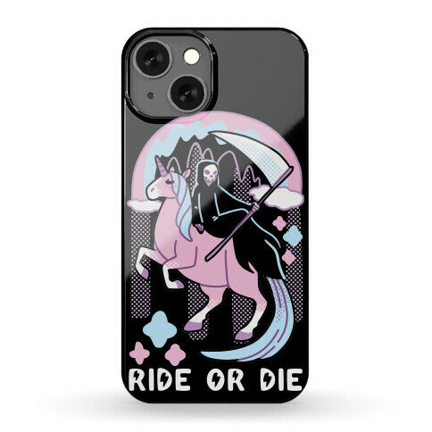 Ride or Die - Grim Reaper and Unicorn Phone Case