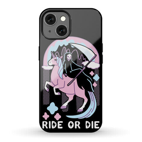 Ride or Die - Grim Reaper and Unicorn Phone Case