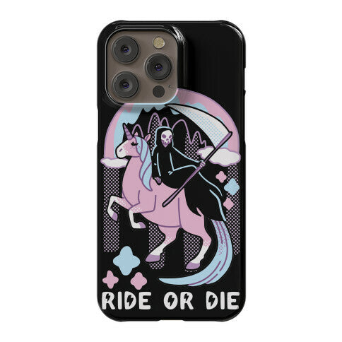 Ride or Die - Grim Reaper and Unicorn Phone Case