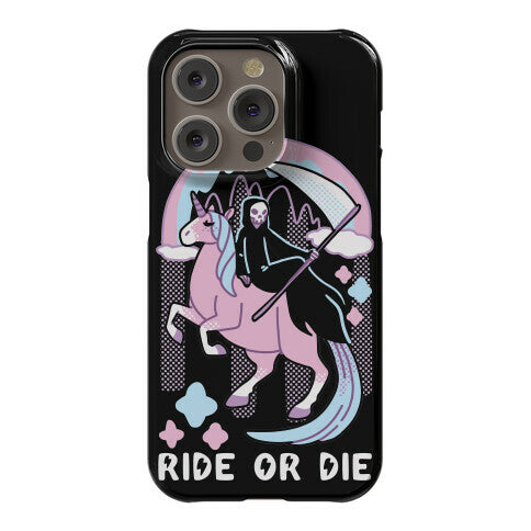 Ride or Die - Grim Reaper and Unicorn Phone Case