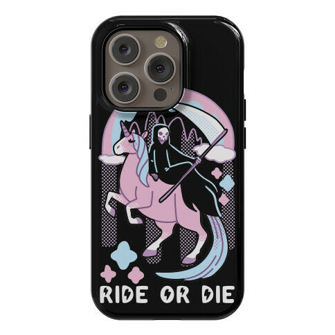 Ride or Die - Grim Reaper and Unicorn Phone Case