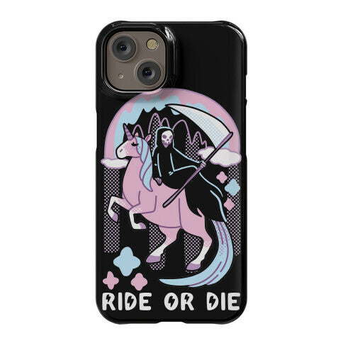 Ride or Die - Grim Reaper and Unicorn Phone Case