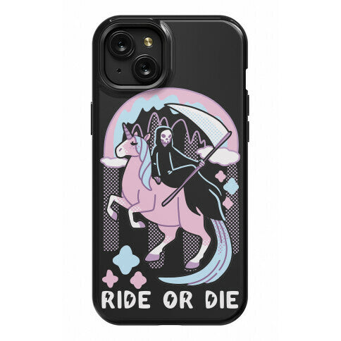 Ride or Die - Grim Reaper and Unicorn Phone Case