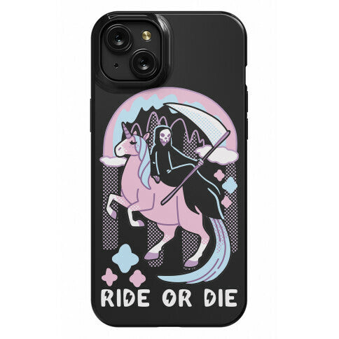 Ride or Die - Grim Reaper and Unicorn Phone Case