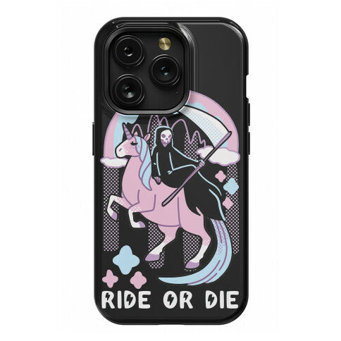 Ride or Die - Grim Reaper and Unicorn Phone Case