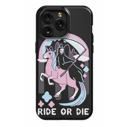 Ride or Die - Grim Reaper and Unicorn Phone Case