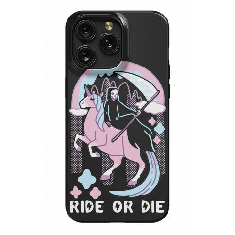 Ride or Die - Grim Reaper and Unicorn Phone Case