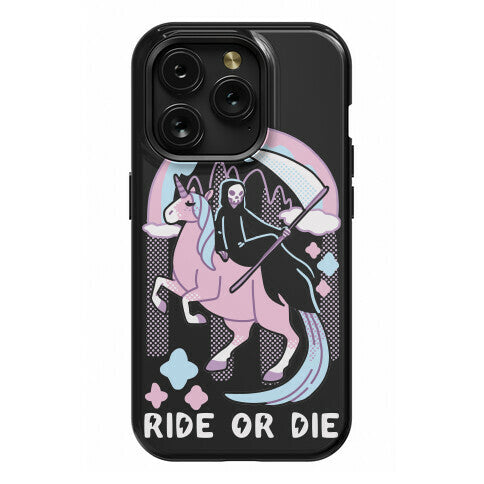 Ride or Die - Grim Reaper and Unicorn Phone Case